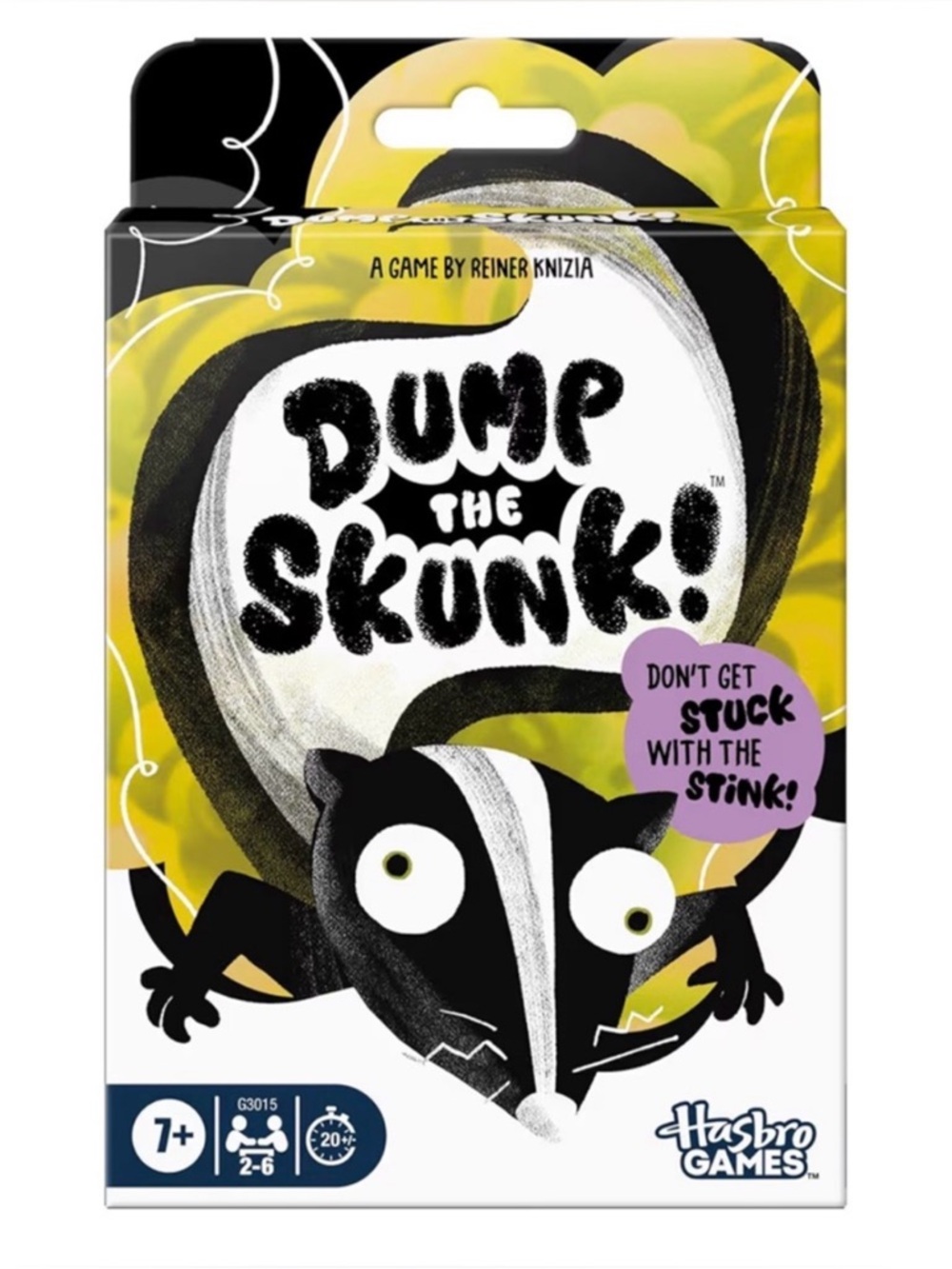 Hasbro Games "Dump the Skunk!" Card Game - Black & Yellow
